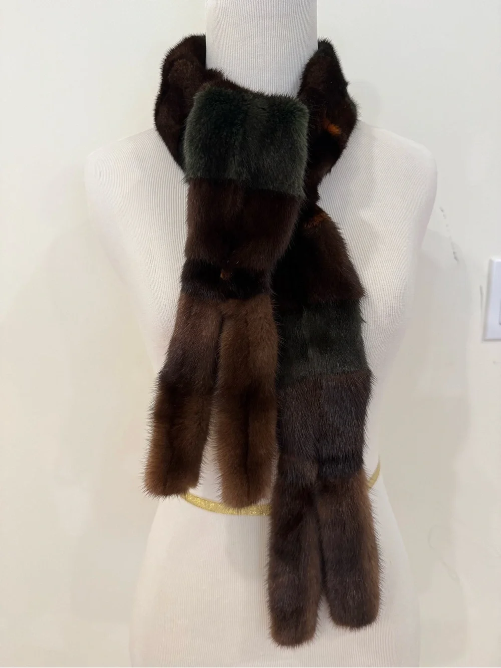 Luxury Brown Fur Scarf - Classic Women's Accessory